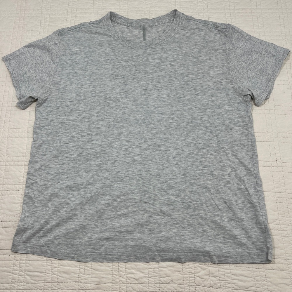 Lululemon All Yours T-Shirt Heathered Grey Relaxed Fit Crew Neck Mens Medium
